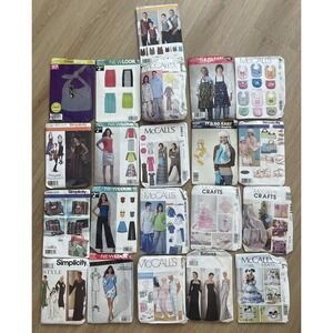 Lot of 21 Mixed Brands Sewing Patterns Simplicity Butterick McCall's New Look